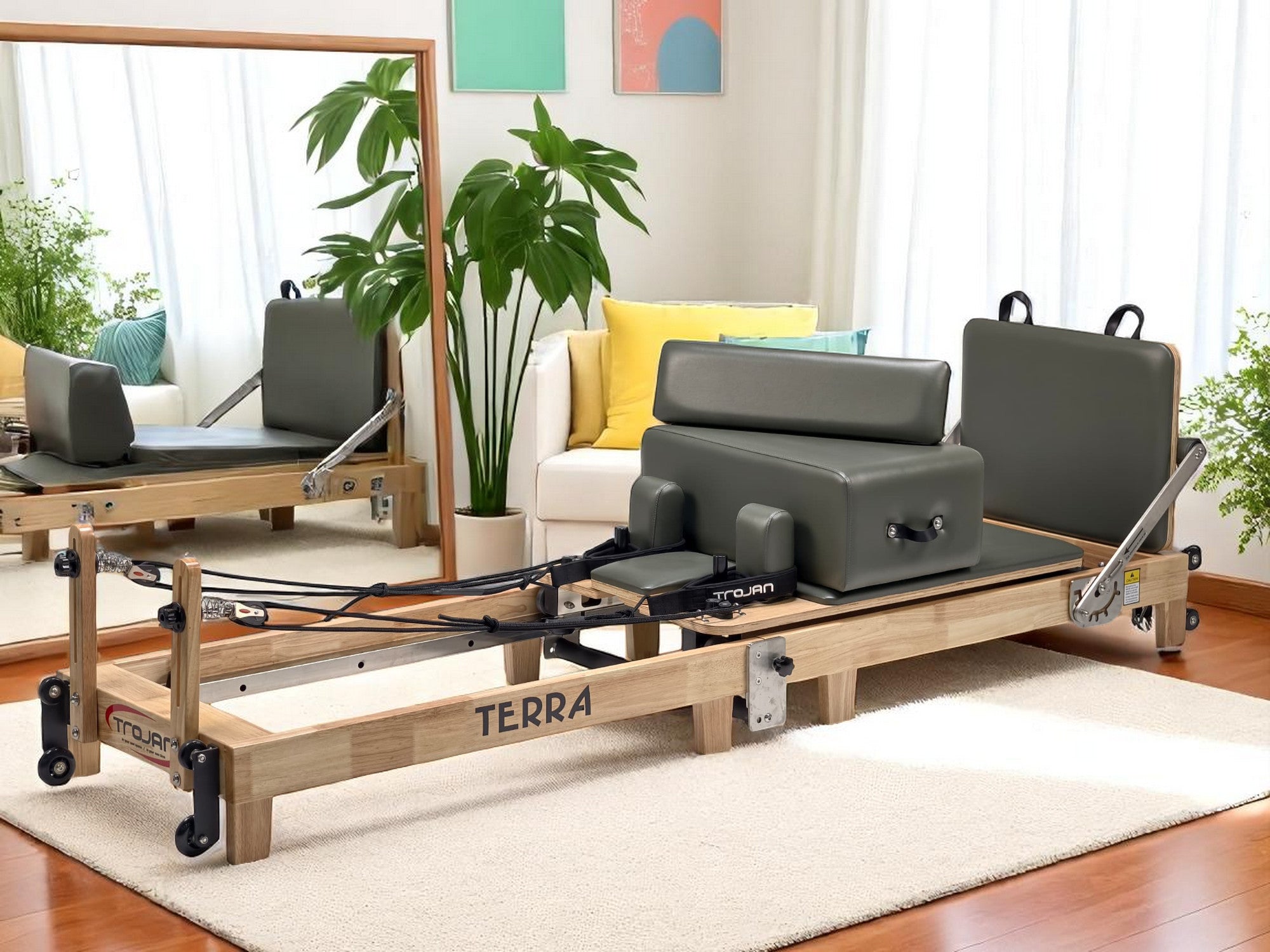Trojan TERRA GREEN Oak Folding Reformer Inc Box & Jump Board * NEW *